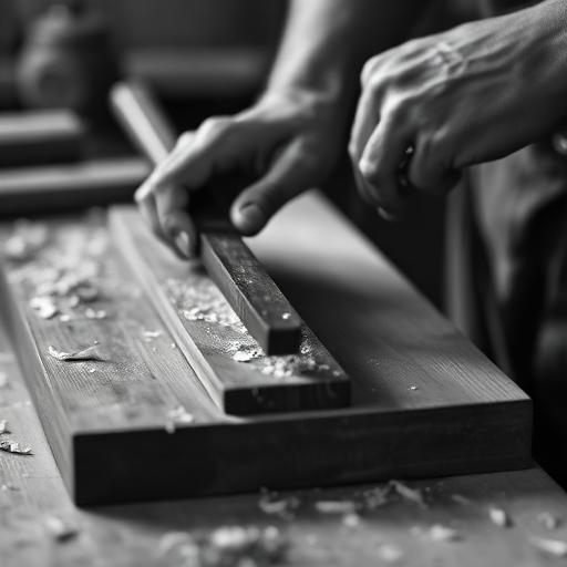 Hands planing timber joinery on a workbench covered in wood shavings